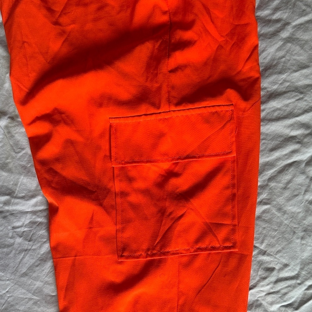 Women's Strapless Orange Drawstring Jumper - Picture 12 of 12